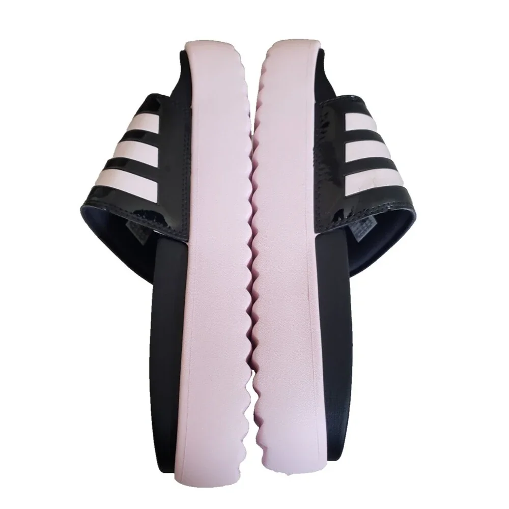 Adidas Shoes Adilette Platform Slides Sandals Black/Pink Men's Size 10 IH0720